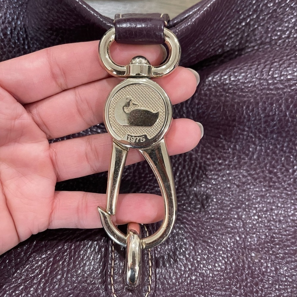 Dooney & Bourke Pebble Grain Logo Lock Shoulder Bag Bordeaux - Picture 5 of 16